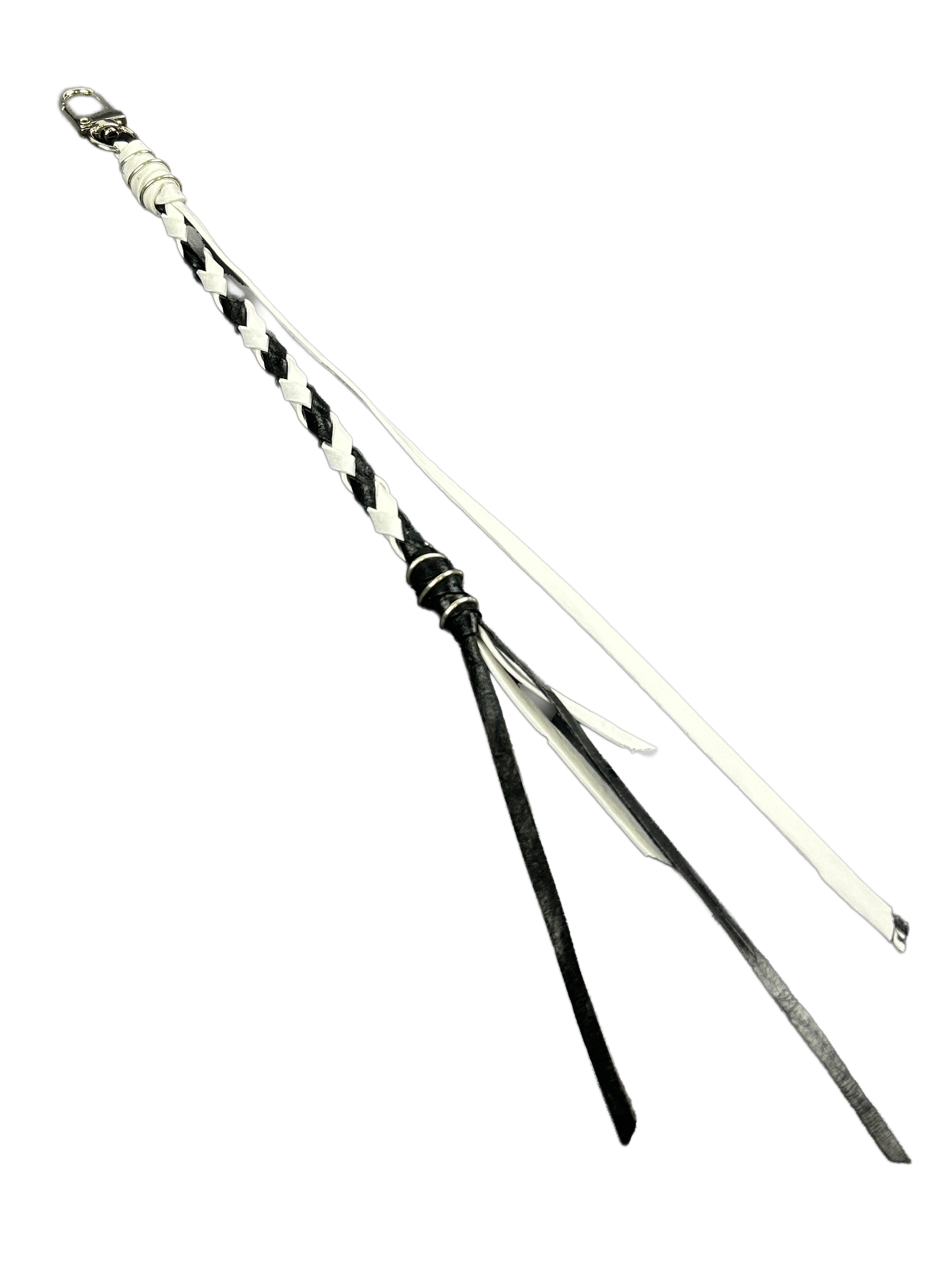 GEFLOCHTENER RINDSLEDER ANHÄNGER – WEISS